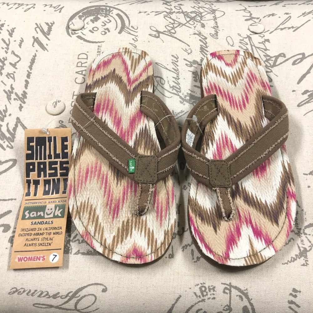 New handmade chiffon sandals by Sanyo, size 7